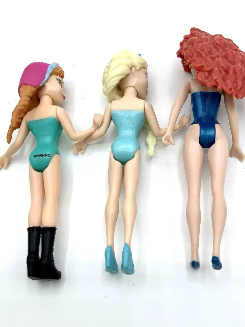 Disney Princess MagiClips Frozen Anna Elsa Merida Polly Pocket Doll Lot Of 3